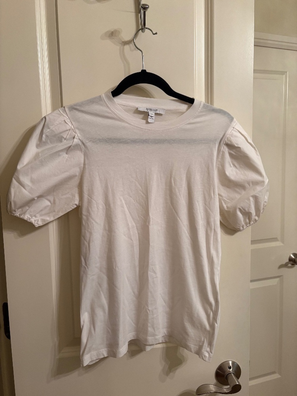 Derek Lam 10 Crosby Eva Puff Sleeve T-Shirt (Optic White)